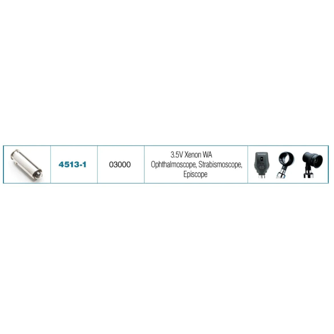 ADC-4513-1 Welch Allyn Ophthalmoscope/Strabismoscope/Episcope 3.5V Halogen Replacement Lamp ( 1 Each)