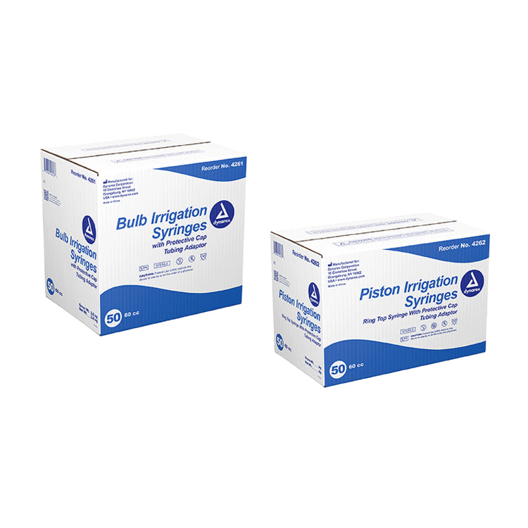 Dynarex Bulb & Piston Irrigation Syringe, 60cc, 50/Cs