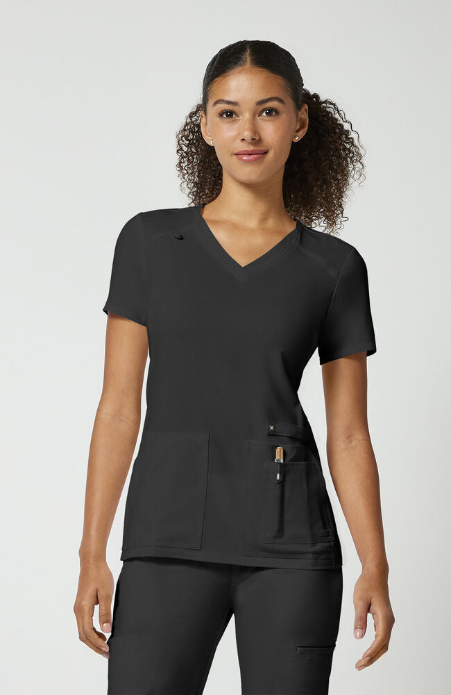 Cherokee Medical iFlex Women's V-Neck Knit Panel Solid Scrub Top