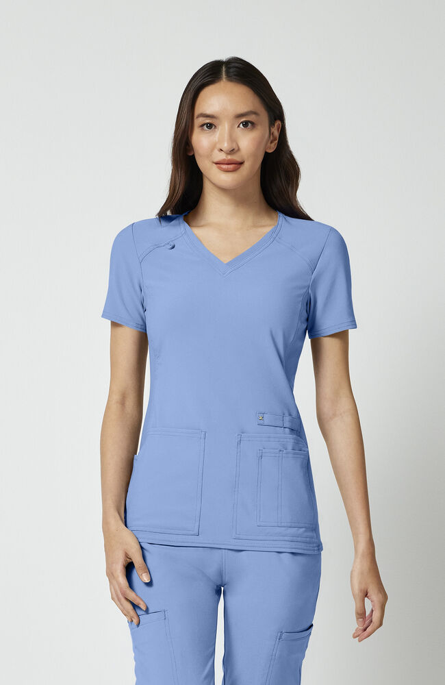 Cherokee Medical iFlex Women's V-Neck Knit Panel Solid Scrub Top
