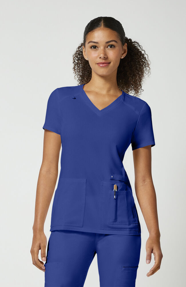 Cherokee Medical iFlex Women's V-Neck Knit Panel Solid Scrub Top