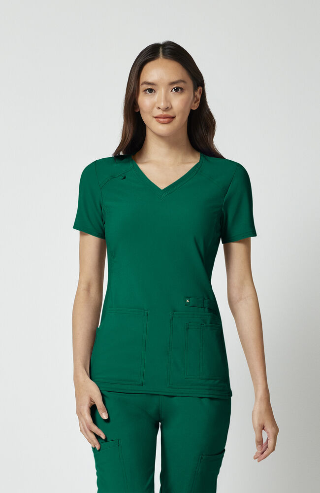 Cherokee Medical iFlex Women's V-Neck Knit Panel Solid Scrub Top