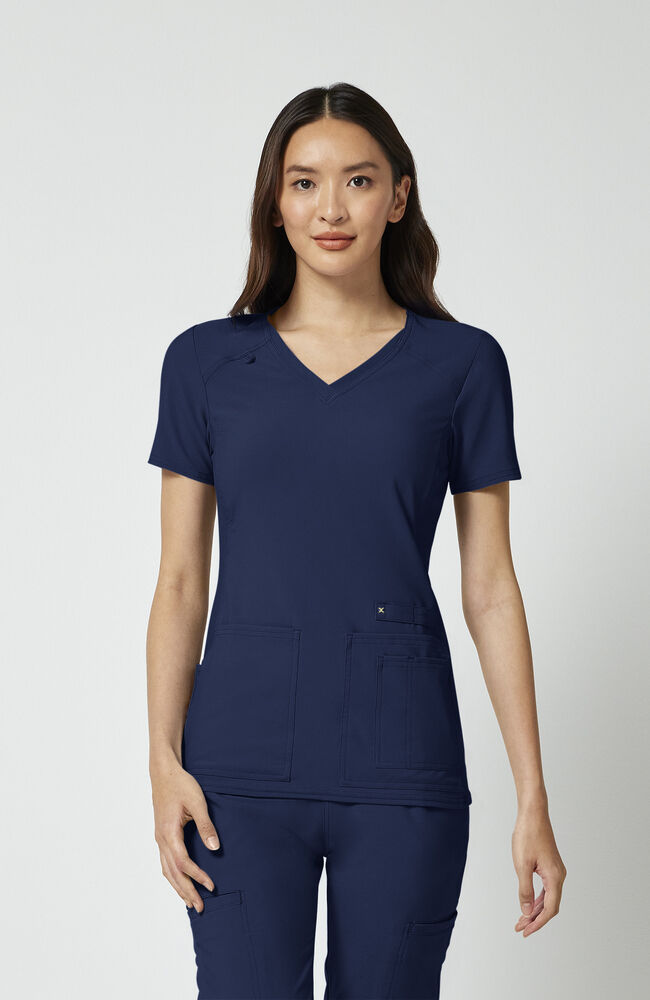 Cherokee Medical iFlex Women's V-Neck Knit Panel Solid Scrub Top