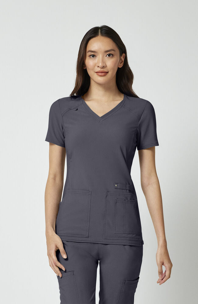 Cherokee Medical iFlex Women's V-Neck Knit Panel Solid Scrub Top