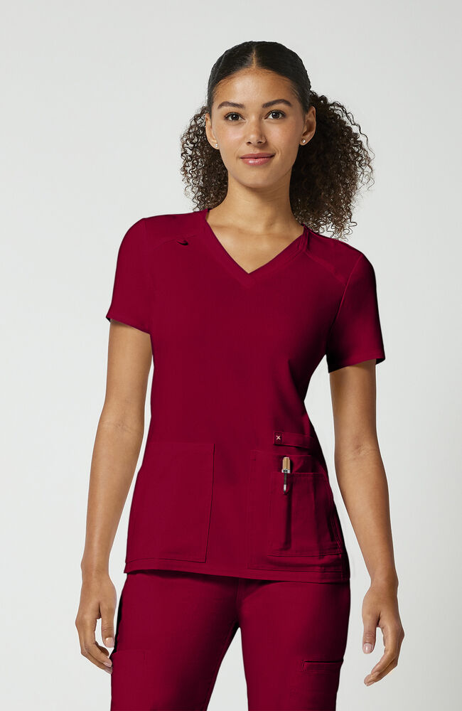 Cherokee Medical iFlex Women's V-Neck Knit Panel Solid Scrub Top