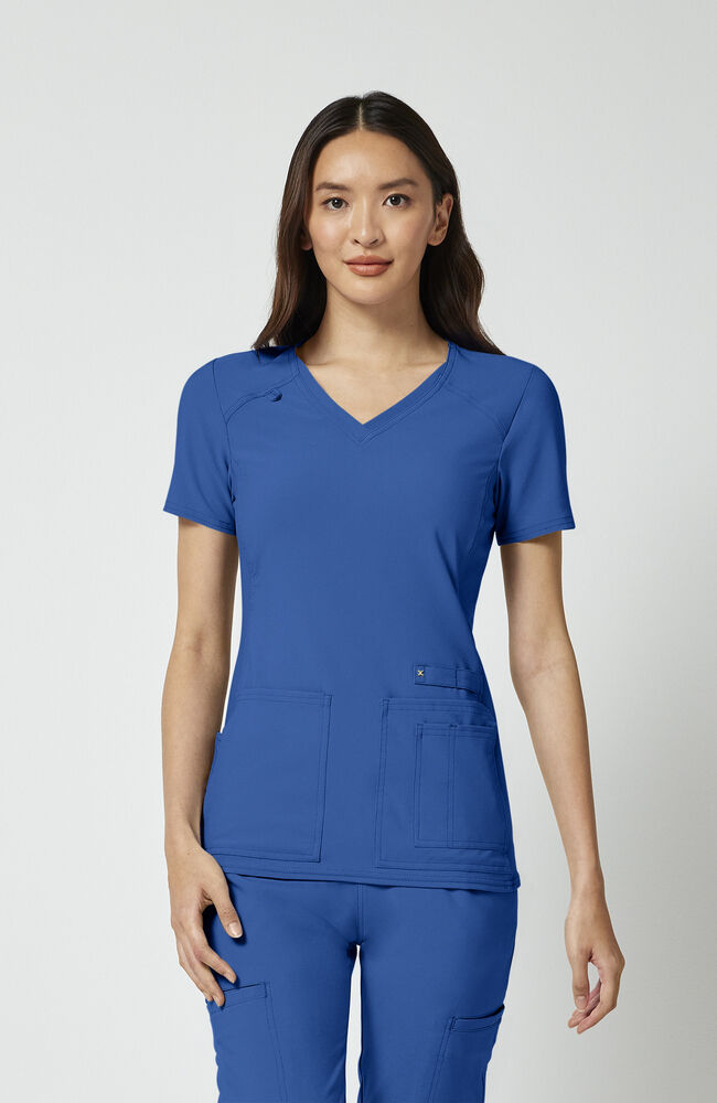 Cherokee Medical iFlex Women's V-Neck Knit Panel Solid Scrub Top
