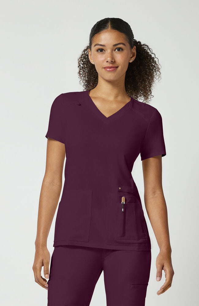Cherokee Medical iFlex Women's V-Neck Knit Panel Solid Scrub Top