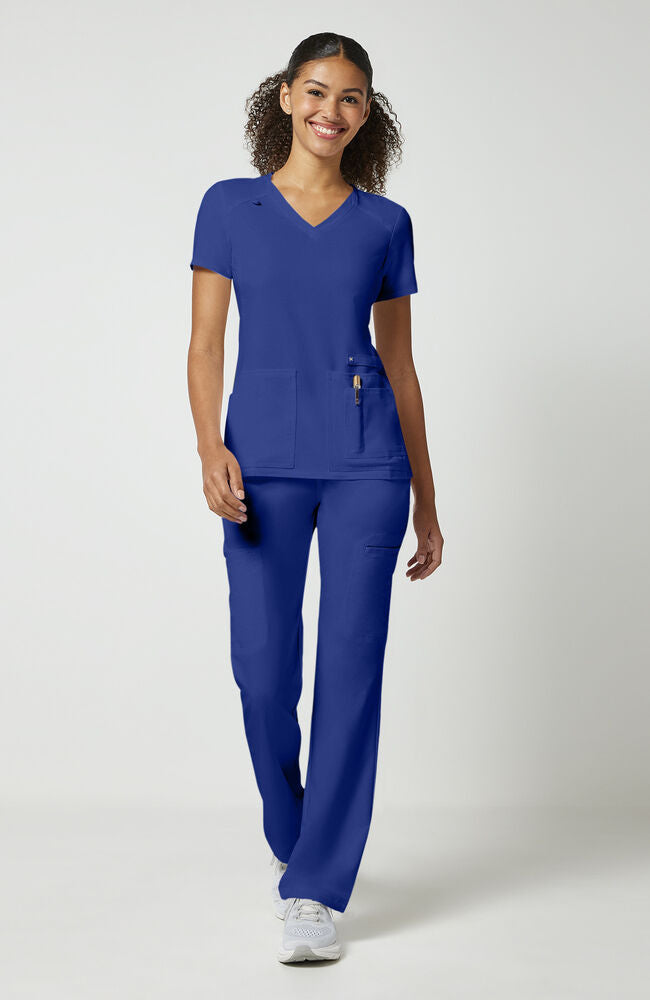 Cherokee Medical iFlex Women's V-Neck Knit Panel Solid Scrub Top