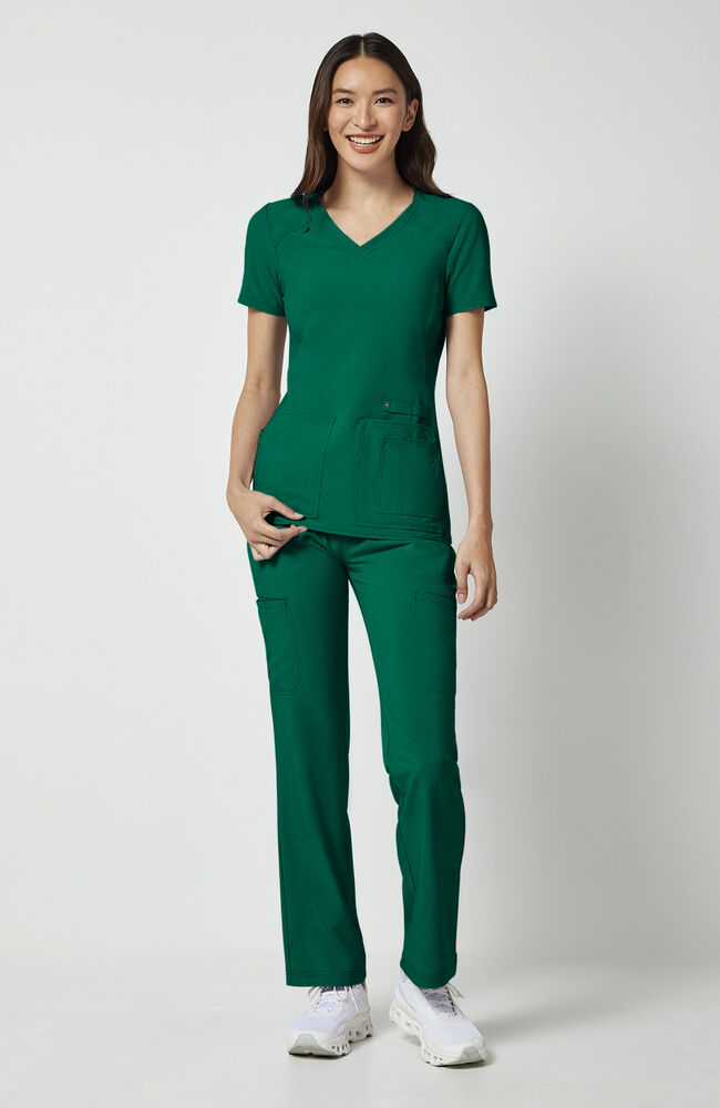 Cherokee Medical iFlex Women's V-Neck Knit Panel Solid Scrub Top