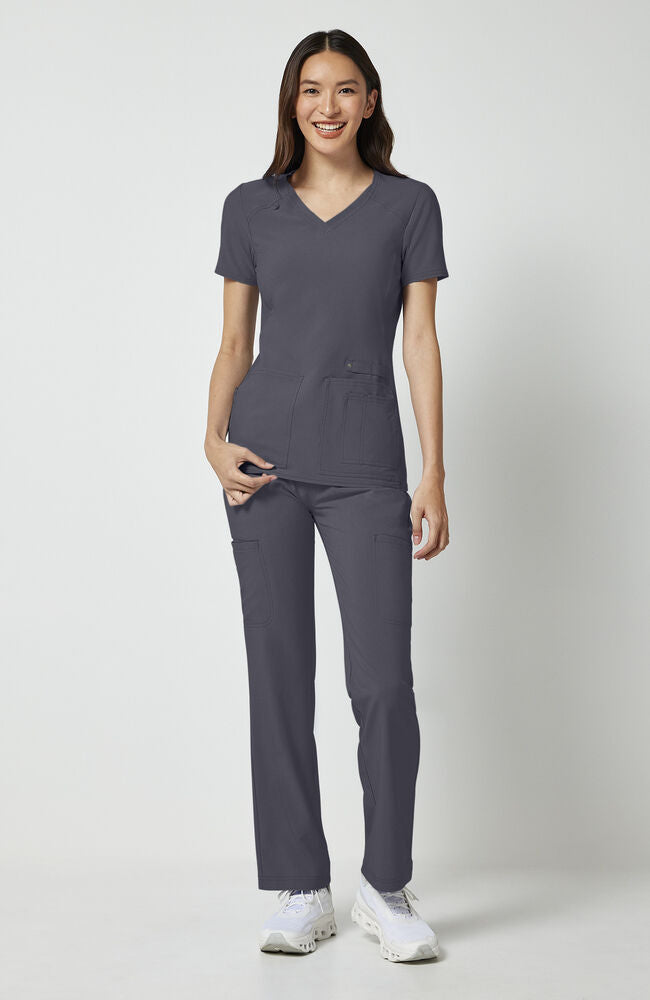 Cherokee Medical iFlex Women's V-Neck Knit Panel Solid Scrub Top