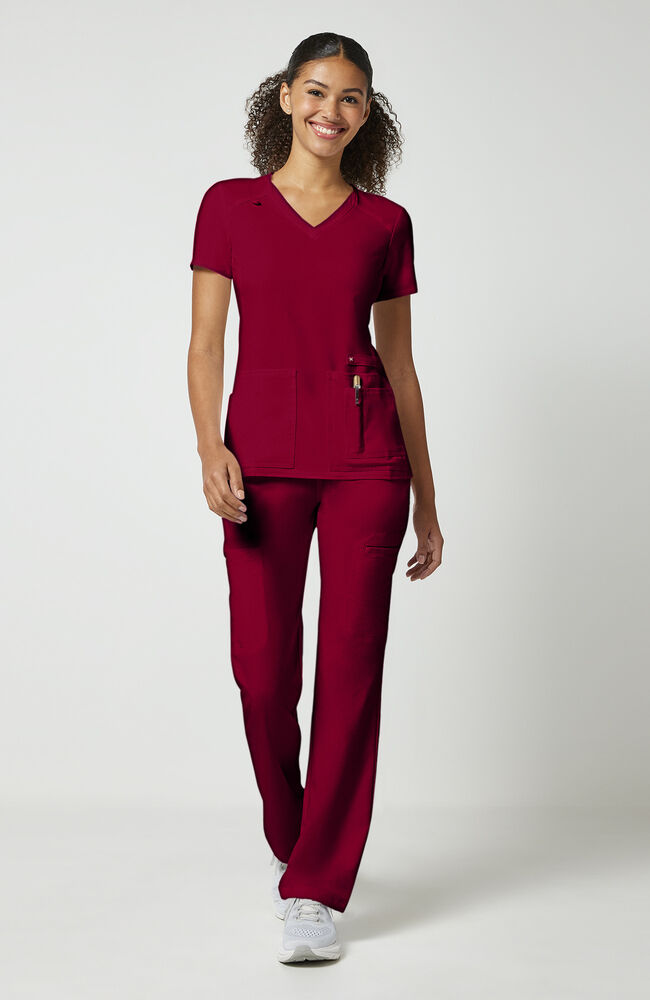 Cherokee Medical iFlex Women's V-Neck Knit Panel Solid Scrub Top