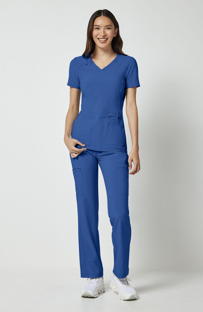 Cherokee Medical iFlex Women's V-Neck Knit Panel Solid Scrub Top