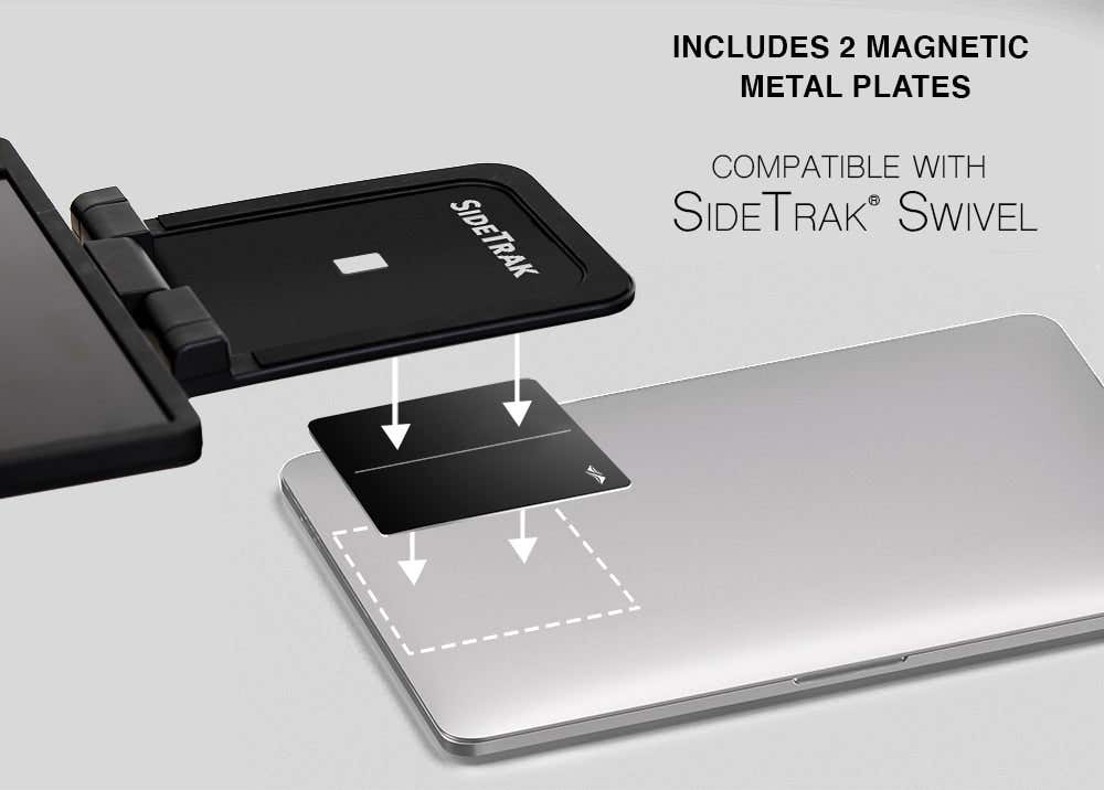 Luxor-STPL8X7DS SideTrak Steel Sticker - Dark Silver (2/Pack)