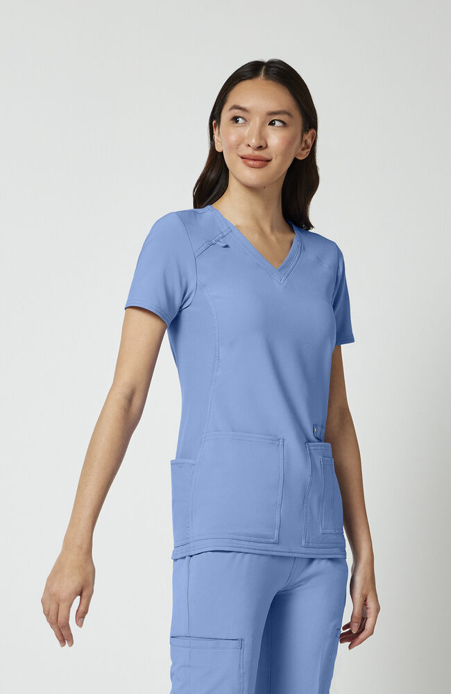 Cherokee Medical iFlex Women's V-Neck Knit Panel Solid Scrub Top