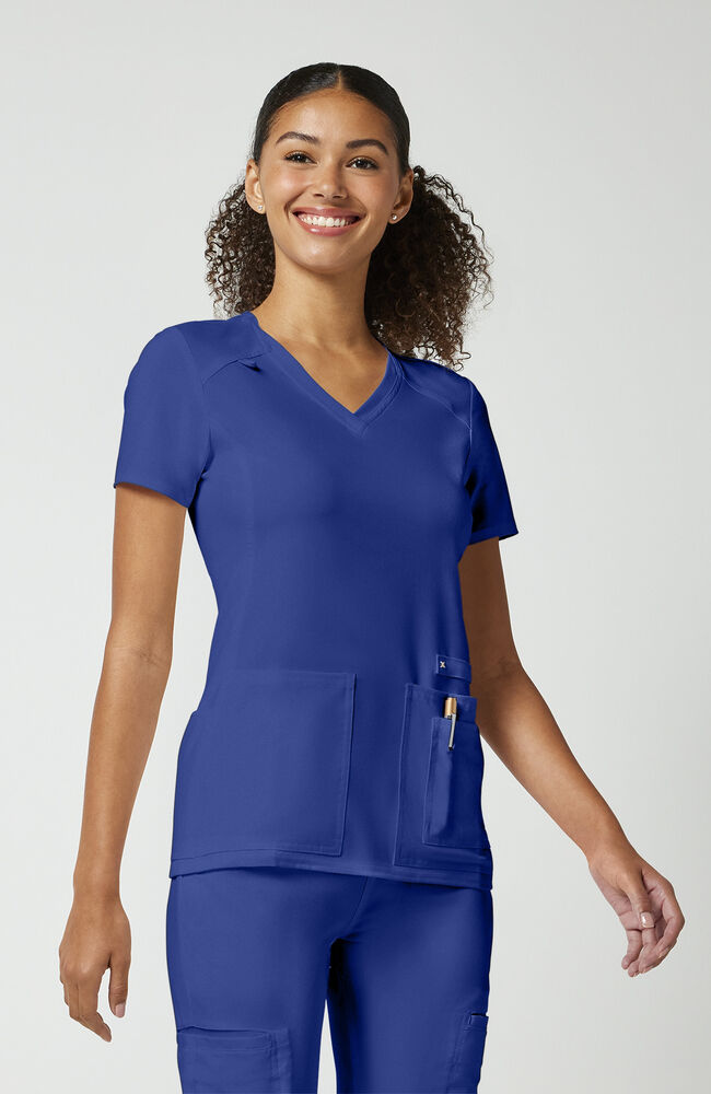 Cherokee Medical iFlex Women's V-Neck Knit Panel Solid Scrub Top