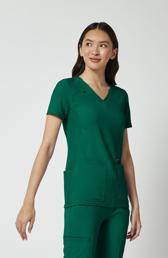 Cherokee Medical iFlex Women's V-Neck Knit Panel Solid Scrub Top