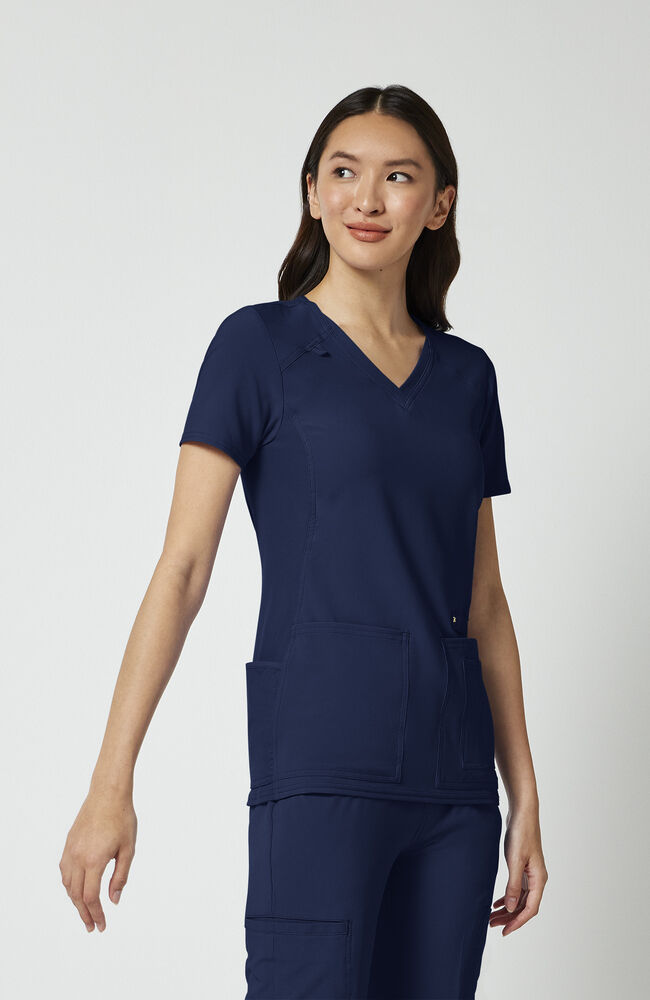 Cherokee Medical iFlex Women's V-Neck Knit Panel Solid Scrub Top