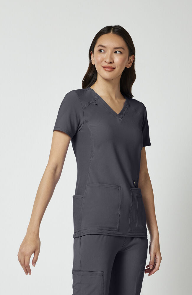 Cherokee Medical iFlex Women's V-Neck Knit Panel Solid Scrub Top
