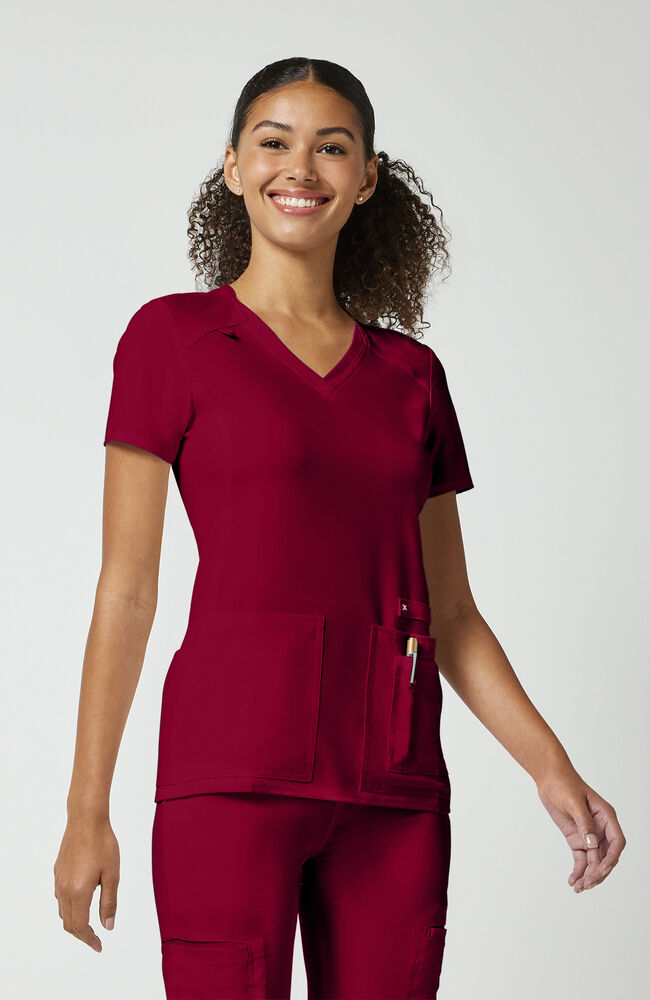 Cherokee Medical iFlex Women's V-Neck Knit Panel Solid Scrub Top