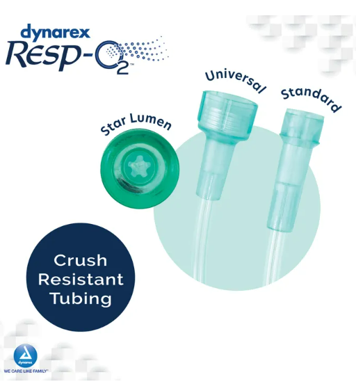 Dynarex Nasal Oxygen Cannula, Cushion Tip with Ultra Soft Ear Foam, 7' (2.1m) Pediatric