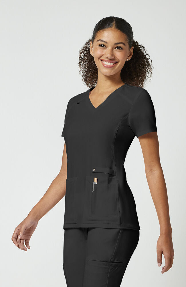 Cherokee Medical iFlex Women's V-Neck Knit Panel Solid Scrub Top