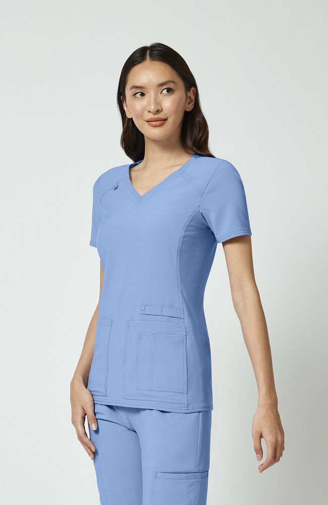 Cherokee Medical iFlex Women's V-Neck Knit Panel Solid Scrub Top
