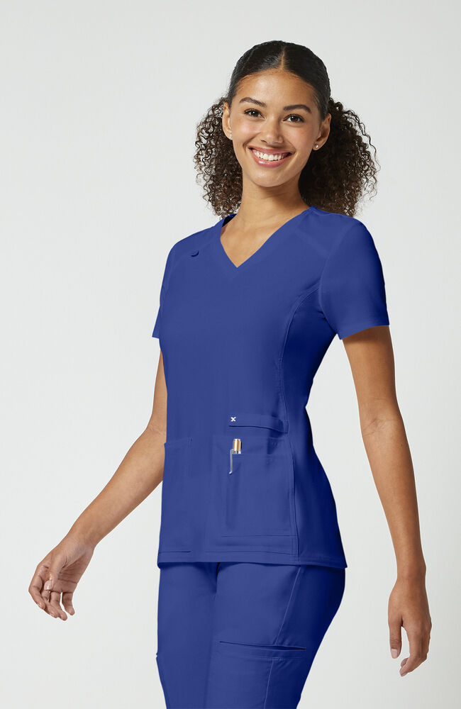 Cherokee Medical iFlex Women's V-Neck Knit Panel Solid Scrub Top