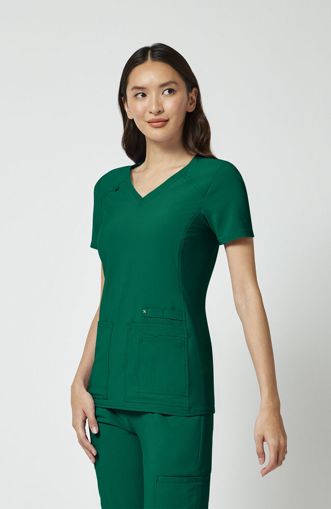 Cherokee Medical iFlex Women's V-Neck Knit Panel Solid Scrub Top