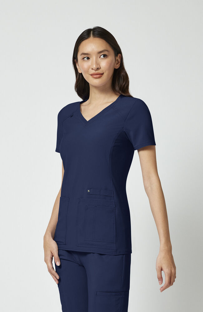 Cherokee Medical iFlex Women's V-Neck Knit Panel Solid Scrub Top