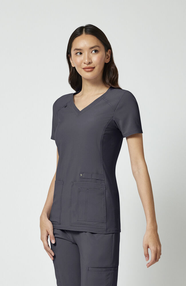 Cherokee Medical iFlex Women's V-Neck Knit Panel Solid Scrub Top