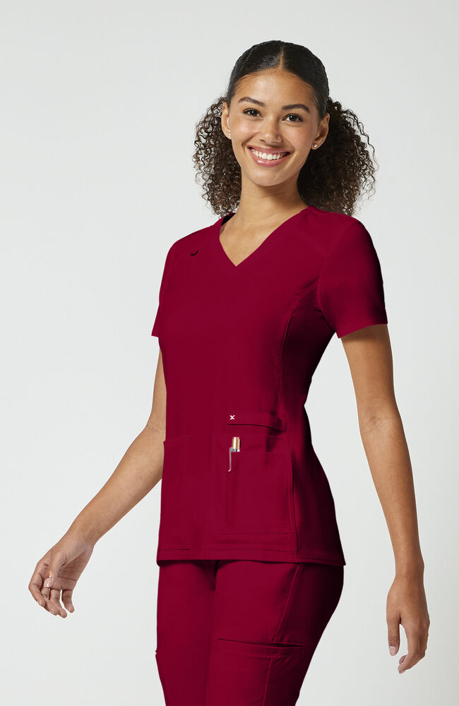 Cherokee Medical iFlex Women's V-Neck Knit Panel Solid Scrub Top