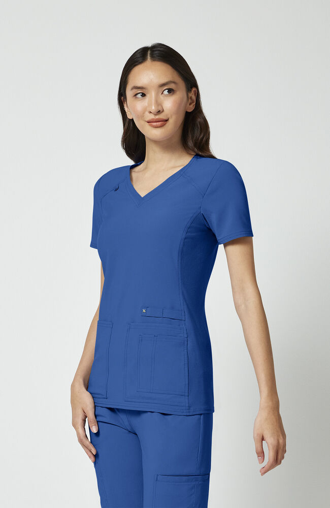Cherokee Medical iFlex Women's V-Neck Knit Panel Solid Scrub Top