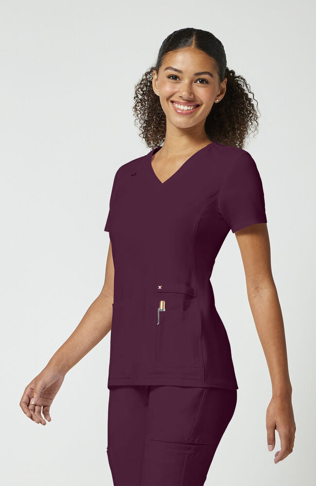 Cherokee Medical iFlex Women's V-Neck Knit Panel Solid Scrub Top