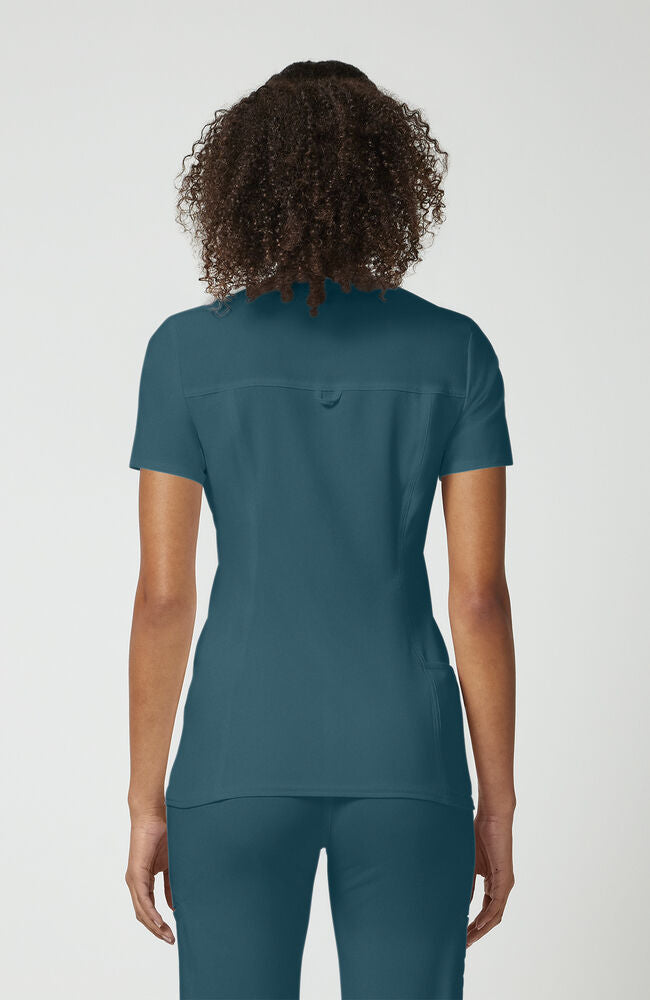 Cherokee Medical iFlex Women's V-Neck Knit Panel Solid Scrub Top