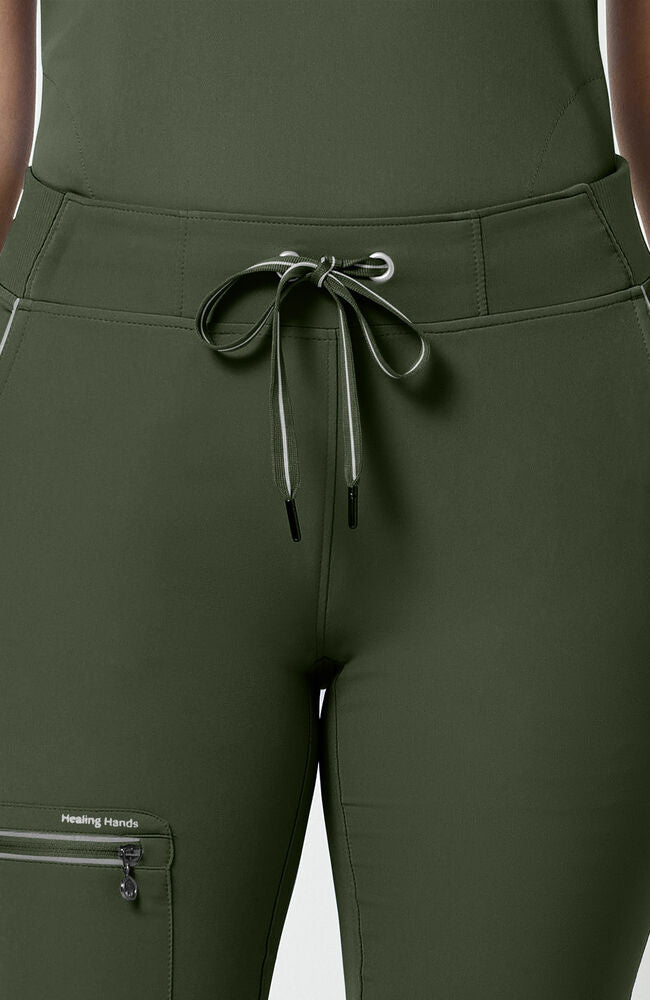 360 by Healing Hands Women's Nisha Knit Waistband Scrub Pant - Petitie