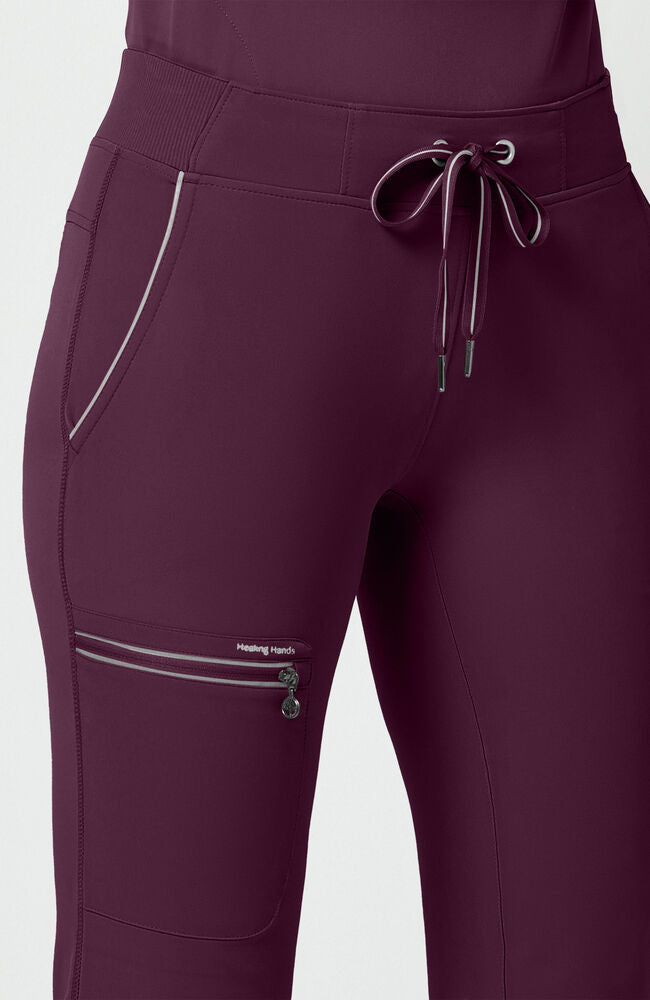 360 by Healing Hands Women's Nisha Knit Waistband Scrub Pant - Petitie