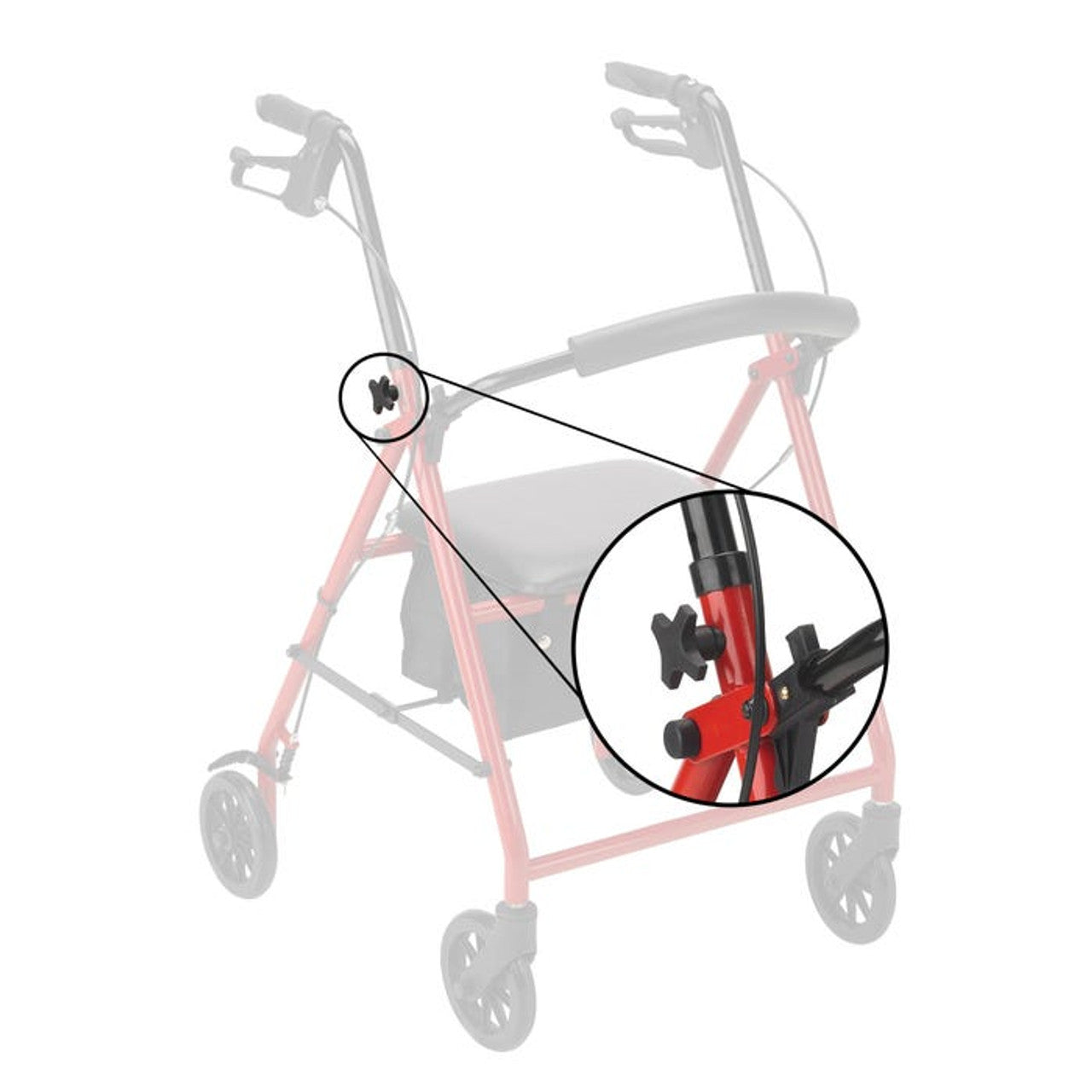 Dynarex Rollator Adjustment Knob Black, 1