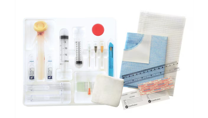 BD-4382A Soft Tissue Biopsy Tray, 25G/22G Needles, Mini Scalpel, Syringes, Lidocaine 1%, Specimen Vial, Fenestrated Drape, 10/cs (Continental US Only)