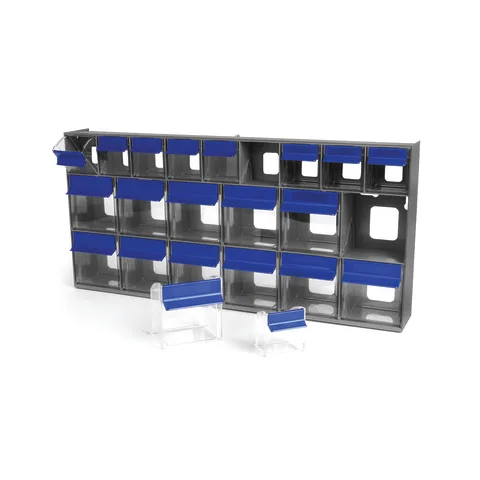 Marketlab-100958-BL 23.625"W Gray Tilt Bin Set • 21 Bins, 1/ea