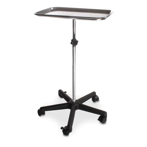 Marketlab-100989 Single Post 5 Caster Base Mayo Stand• 20"W x 19"L x 28"-48"H, 1/ea