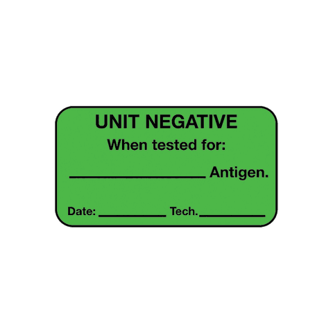Marketlab-102040 Blood Bank Unit Negative Label, 560/pk