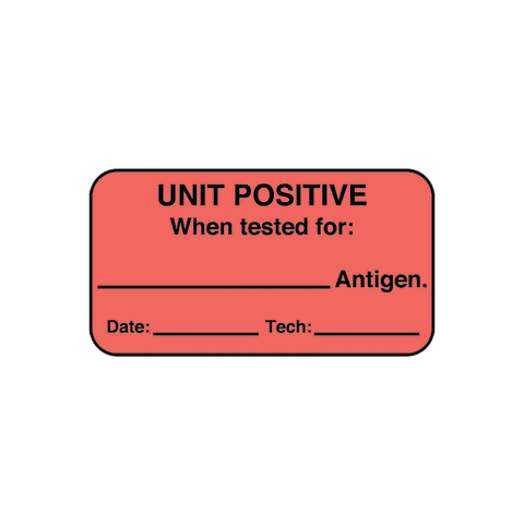 Marketlab Blood Bank Unit Postive Label