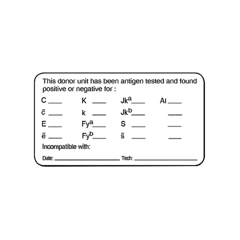 Marketlab-102181 Blood Bank Antigen Testing Label, 320/pk