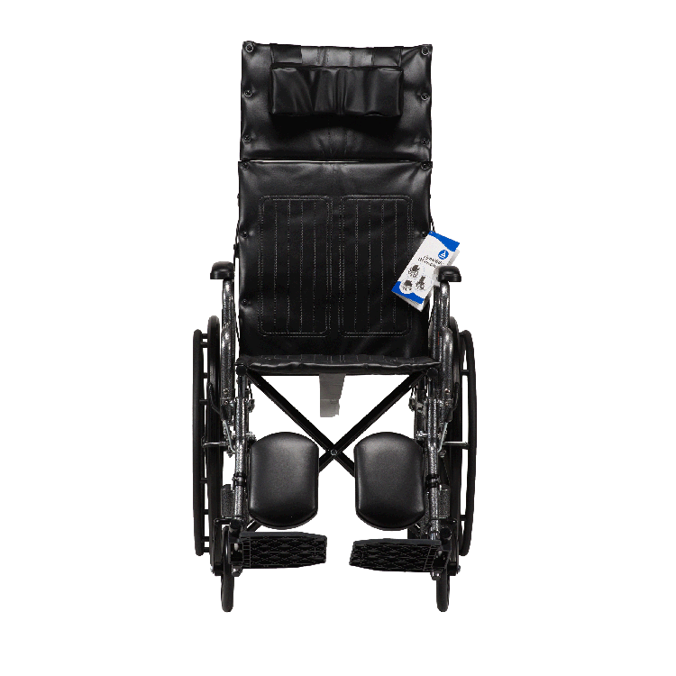 Dynarex DynaRide Reclining Wheelchair with Elevating Leg Rest and Detachable Desk Arm, Silver Vein