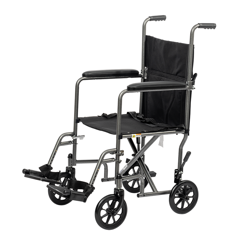 Dynarex DynaRide Transport Wheelchair w/ Fixed Full Arm, Steel