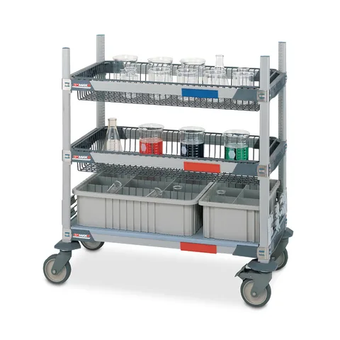 Marketlab-102457 Laboratory Glassware Transport Cart with Storage Totes, 1/ea