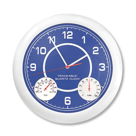 Marketlab-105270 Time, Temp, and Humidity Analog Wall Clock, 1/ea