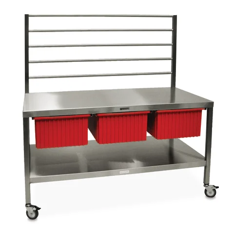 Marketlab Stainless Steel Table with Wrapping Frame & Pull-Out Bins ...