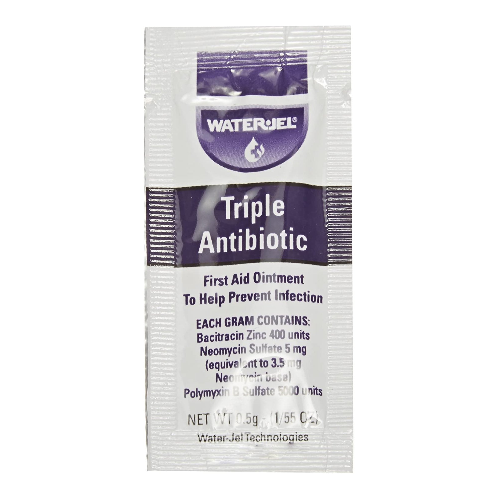 Safeguard Medical First Aid Antibiotic Bacitracin / Neomycin / Polymyxin B Water Jel® Ointment 0.5 & 0.9 Gram Packets
