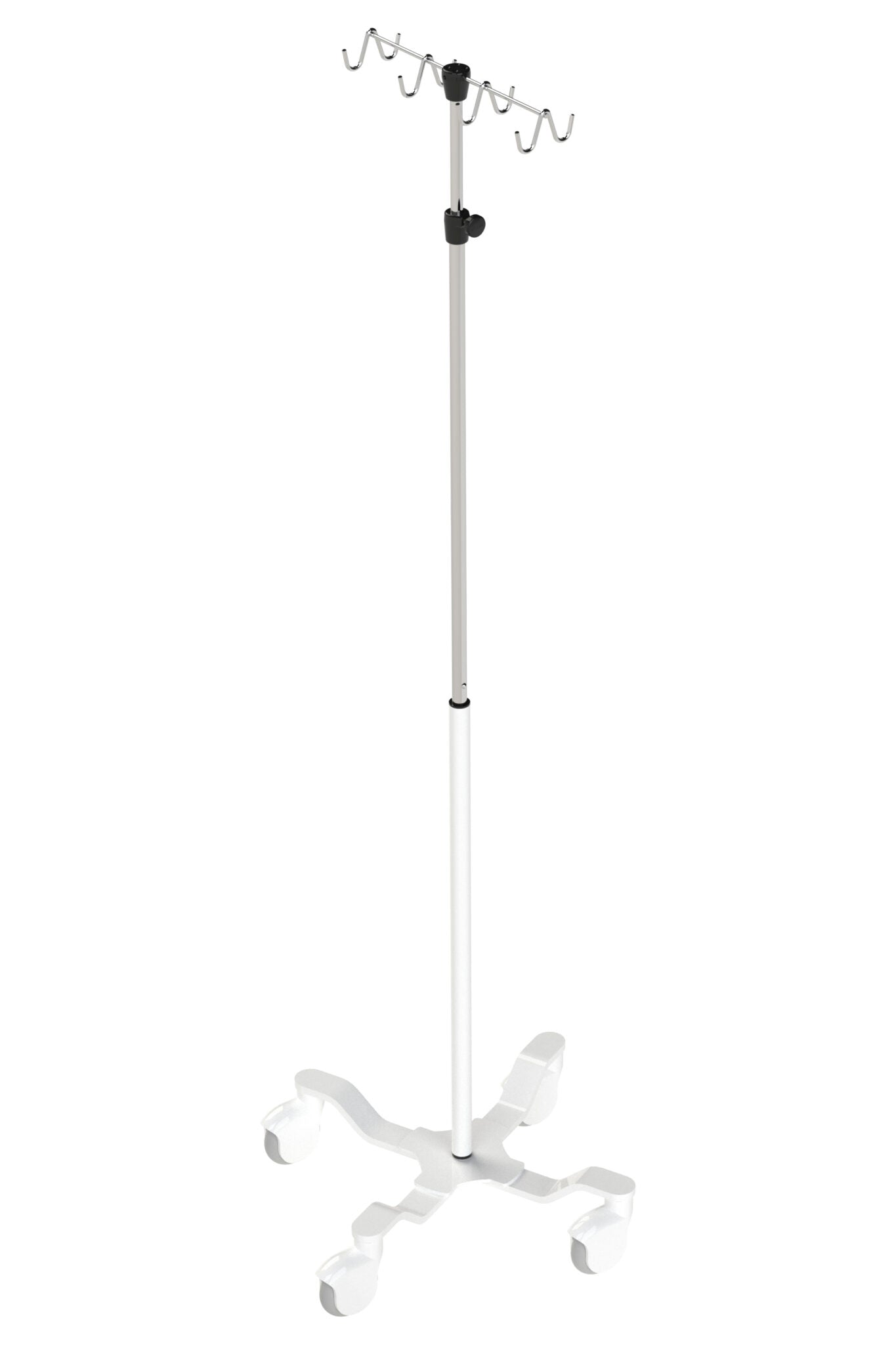 Pryor-176GD Six-Leg IV Pole - 6-Leg Rake-Hook Top IV Pole